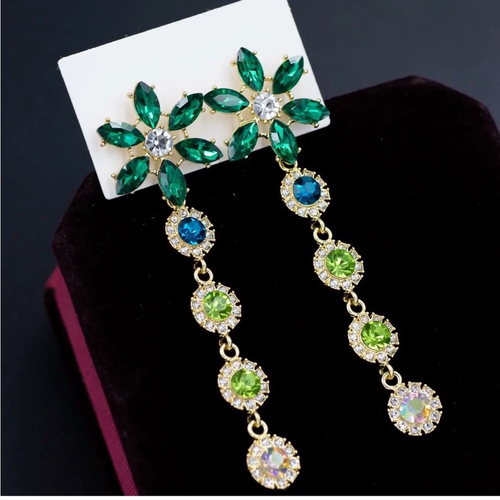 Elegant Beautiful Long Flower Earrings